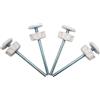 Baby Gate Guru M8 (8mm) Canne Extra Lungo per Cancelletto Bambini a Pressione - Set di Ricambio da 4 Pezzi (8mm, Bianco)