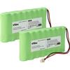 vhbw 2x batteria sostituisce Visonic 100729, GP220AAH8BMX, GP130AAH6BMX per sistema d'allarme (2200mAh, 9,6V, NiMH)