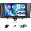 CAMECHO 2+64G 9 Pollici Android 13 Autoradio per Mercedes Benz Smart Fortwo W451 2011-2015 con Wireless Carplay Android Auto, GPS Radio Touchscreen HD con Bluetooth WIFI RDS FM + Telecamera Posteriore
