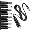 Fadnhys Alimentatore Universale per Auto 12V 3A con 8 Connettori Adattatori, Spina DC 5,5 x 2,1 mm, Alimentatore per Auto per Lettore DVD GPS Tablet Fotocamera Router Monitor, Adattatore Auto per Autovetture