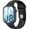 GIOPUEY Cinturini Compatibile con Honor Watch X5i, Morbido Silicone Cinturino [Resistente all'Usura] [Traspirante] - Black