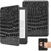 MoKo Custodia per Ebook Reader da 6(11a Gen-2024/2022), Cover a Conchiglia Leggera Cinturino per la mano con Auto Sonno/Sveglia per 11a Gen 2024,NON per Kobo Aura 2/Remarkable, Coccodrillo Nero