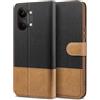 BEZ Cover per Poco X8 Pro Max, Custodia per Portafoglio Xiaomi Poco X8 Pro Max Protettiva in Tela e PU Pelle Portafoglio Flip Cover con Chiusura Magnetica, Nero