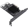 Cuifati Scheda PCIe a Serial ATA 6Gbps PCI Express da 4X a 2 Porte SFF8087 9 Porte con Chip Realtek RTL9101 per Server Desktop NAS