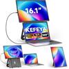 KEFEYA 16.1" Monitor Portatile per Laptop, FHD 1200P IPS Doppio Schermo PC Portatile HDMI/USB-A/Type-C Plug and Play, Ruotabile a 360°Portable Monitor compatibile con Windows/Mac