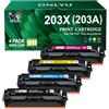 ONLYU 203X Compatibile per HP 203X 203A CF540X per M281fdw Toner Cartridge | 4-Pack per Toner HP Color Laserjet Pro Mfp M281fdw M254nw M254dw M281fdn M280nw M281cdw M254dn Nero Ciano Magenta Giallo
