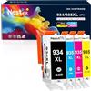Nestink 934XL 935XL Cartucce d'inchiostro (1Nero 1Ciano 1Magenta 1Giallo), ricambio per HP 935xl Multipack Compatibile HP OfficeJet 6220 6800 6810 6812 6815 6820 6822 6825, HP OfficeJet Pro 6830 6230
