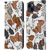 Head Case Designs Papillon Pattern Razze di Cani 4 Custodia Portafoglio in Pelle Compatibile con Apple iPhone 15 Plus