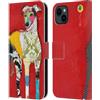 Head Case Designs Licenza Ufficiale Michel Keck Levriero Cani 2 Custodia Portafoglio in Pelle Compatibile con Apple iPhone 15 Plus