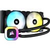 CORSAIR H100 RGB Raffreddatore per CPU a Liquido - 240 mm AIO - Ventole SP120 RGB ELITE - Adatto a Intel LGA 1200/115X/2066, AMD AM4 - Adattatore ARGB per Scheda Madre Incluso - Nero