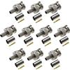 YINETTECH Set di 10 connettori BNC a crimpare con perno centrale in ottone per cavo coassiale RG59 RG62 adattatore cavo coassiale spina per fotocamera coassiale jack maschio 50 Ohm