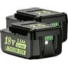 DREAMDASH 2x 18V 2.5Ah DREAMDASH Batteria di Ricambio, Compatibile con Kärcher 18V Tagliasiepi HGE 18-45 18-50 Rasaerba LMO 18-33 18-36 Diffusore PSU 4-18 Aspiratore WD 1 3-18 Tagliabordi LTR 18-25 18-3