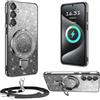 XCYYOO Cover Brillantini con Cordino per Samsung Galaxy A54 5G,Custodia Trasparente Antiurto Silicone TPU con Laccio Tracolla Supporto Case,Cover con Collana per A54 5G Samsung,Nero