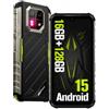 Ulefone Armor 22 Outdoor Smartphone Android 14, 16GB RAM+128GB ROM/512GB TF, 6,58 Zoll FHD+ 120Hz Display, 64MP Nachtsichtkamera, 6600mAh Akku 33W, Dual SIM 4G, NFC, GPS, IP68/IP69K Wasserdicht, Grün
