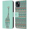 Head Case Designs Giraffa Silhouette di Animali con Pattern Custodia Portafoglio in Pelle Compatibile con Apple iPhone 15 Plus