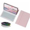 JZCZMCE Custodia con Tastiera per Honor Pad 9 12.1, 7 Colori Retroilluminati, Tastiera Retroilluminazione Magnetica Staccabile Senza Fili con Mouse Bluetooth,Rosa