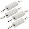 PATIKIL Adattatore Audio Maschio a Maschio da 3.5 mm (1/8 Pollice), 4 Pezzi Adattatore Audio Stereo Connettore Jack Metallico per Cuffie Computer Laptop Altoparlante, Argento
