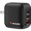 Verbatim Mini caricatore GaN 70 W 3 porte US Plug con adattatori UE e Regno Unito