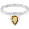 JAE - EMPORIO GIOIELLI E ARTE Anello solitario citrino realizzato a mano, in argento Sterling 925, delicato e sofisticato anello (US 9,5)