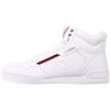 Kappa Mangan Sneaker a collo alto Uomo, Bianco (white/red), 45 EU