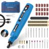 HARDELL Mini utensile rotante a batteria con LED, 5 velocità (5000-18000 giri/min), 3,7 V, set di strumenti multifunzione con 69 accessori, set per incisione per resina, legno, vetro, artigianato