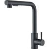 Suguword Rubinetto da cucina, nero, con doccetta estraibile, ad alta pressione, girevole a 360°, in acciaio inox, con due tipi di getto d'acqua
