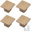 Evionlin 4 Pezzi (Quadrato) Maniglie per Armadio Stile Cinese Minimalista e di Alta Qualità, Tira per Cassetti, Pomolo per Guardaroba a Foro Singolo, Maniglie per Porte in Legno