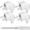 AXFEE 4 Pezzi Spina Europea, Spina Schuko Angolare, 16A 250V- Bianco | per Spina Connettore di Prolunga Spina Europea per Cavi da 8 a 10 mm, per Piccoli Elettrodomestici
