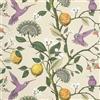 Decotalk Carta da Parati Beige Limone e Foglie Verdi 44.5X300cm Pellicola Adesiva per Mobili Fantasia Uccello Viola Carta Parati Autoadesiva Salotto Parato Adesiva Decorativa Soggiorno Camera Da Letto