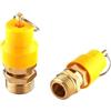 Rutovex 2 valvole di sicurezza 3/8 pollici BSP, 12 bar (≈174 PSI), valvola di sovrapressione in ottone per compressore d'aria, valvola di scarico dell'aria compressa con tappo di protezione giallo