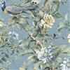 ICYEHAO Carta da Parati Floreale Blu, 44 x 300 cm Carta da Parati Uccelli e Fiori Blu Peacock Verdi Foglie Botanica Alberi Boho Pellicola Adesiva per Mobili,Camera da Letto,Soggiorno,Bagno,Cucina