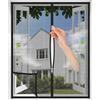 MAGICDOOR Zanzariera Finestra 65x60cm, Nero Rete Resistente Tenda Zanzariere Balcone per Gatti Anti Graffio Gatto, con Doppia Testa Cerniera Lampo, Nastro Adesivo 2cm