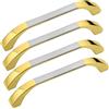 BOZONLI Maniglie per Mobili da Cucina, 4 Pezzi Maniglia in Lega di Zinco per Armadio da Cucina Guardaroba, Distanza Fori 96 mm(Oro + argento)