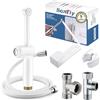 SonTiy - Doccetta per bidet con tubo flessibile, in ottone da 7,9, con pressione regolabile G1/2 e G3/8, valvola di commutazione per WC, igiene personale, pannolino doccia, bagno per animali