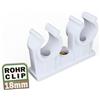 FUX 5 clip per tubi da 16-18 mm, morsetti per tubi con filettatura metallica M6, supporto per tubo, doppia fascetta per sanitari e riscaldamento