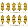 SEIWEI Cerniere decorative con viti, color oro antico, pieghevoli, 6 fori, per scatole di legno, armadietti, portagioie (confezione da 10)