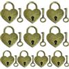Zliger 10 Pezzi Lucchetti Stile Antico Multiuso Mini Lucchetti Metallo con Chiavi Chiave di Blocco per Piccoli Oggetti Scatola
