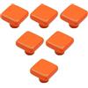 HDJNal 6 pomelli in ceramica arancione per cassetti, forma quadrata, per armadietti, porte, armadi, cassetti, mobili, decorazioni per camera da letto, soggiorno, cucina