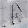 VFfotO Rubinetto per lavabo a tre fori per WC, per lavabo da bagno, rubinetto a prova di schizzi caldo e freddo, set da tre pezzi (galvanizzazione)