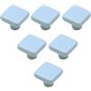 HDJNal 6 pomelli in ceramica blu chiaro per cassetti, di forma quadrata, per armadietti, porte, armadi, cassetti, mobili, decorazioni per camera da letto, soggiorno, cucina