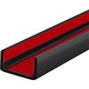Protalwell Bordo in gomma, bordo largo 3,5 cm, bordo a U di grandi dimensioni, bordo autoadesivo per compensato, legno, porte, scaffali, armadi, piano di lavoro, lunghezza 6 m, finitura lucida nera