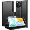 Eirltiy Cover per Honor X5C Plus Portafoglio Pelle PU Premium, Custodia Scomparti Carte Antiurto Protettiva Case con 1 Vetro Temperato, Nero
