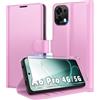 Eirltiy Cover per Oppo A6 Pro 5G/4G Portafoglio Pelle PU Premium, Custodia Scomparti Carte Antiurto Protettiva Case con 1 Vetro Temperato, Rosa