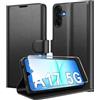 Eirltiy Cover per Samsung Galaxy A17 5G Portafoglio Pelle PU Premium, Custodia Scomparti Carte Antiurto Protettiva Case con 1 Vetro Temperato, Nero