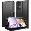Eirltiy Cover per Samsung Galaxy A32 5G Portafoglio Pelle PU Premium, Custodia Scomparti Carte Antiurto Protettiva Case con 1 Vetro Temperato, Nero