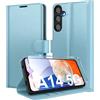Eirltiy Cover per Samsung Galaxy A14 5G Portafoglio Pelle PU Premium, Custodia Scomparti Carte Antiurto Protettiva Case con 1 Vetro Temperato, Blu