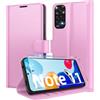 Eirltiy Cover per Xiaomi Redmi Note 11 / Note 11S 4G Portafoglio Pelle PU Premium, Custodia Scomparti Carte Antiurto Protettiva Case con 1 Vetro Temperato, Rosa