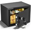 WASJOYE Cassaforte Piccola - 23 * 17 * 17cm Cassaforte a muro a serratura di sicurezza, 6.6L Mini Cassaforte per casa, ufficio, hotel, denaro, documenti, gioielli, passaporti