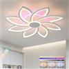 ZAITINZ Plafoniera LED Soffitto Moderna, 70W 4200 LM Dimmerabile 3000-6000K con Telecomando, Design a 8 Petali, per Lampadario Camera da Letto e Lampadario Soggiorno e Interni，Bianco, 80x80 CM