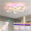 ZAITINZ Plafoniera LED Soffitto 5 Petali Moderna Dimmerabile 50W Bianco